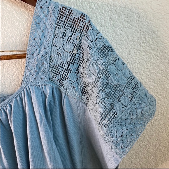 SALE! Free People Prarie Days light blue lace top - Picture 8 of 10